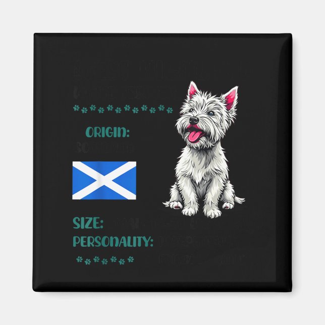 West Highland White Terrier Origin Funny Westie Do Magnet (Vorne)