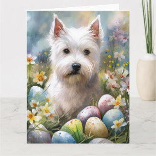West Highland White Terrier Ostereier Feiertag Karte