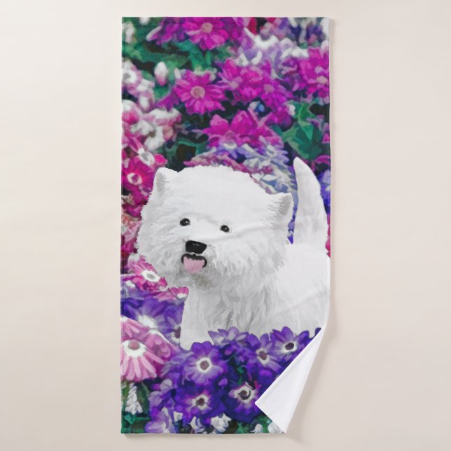 West Highland White Terrier Painting Dog Art Badhandtuch Set (Badehandtuch)