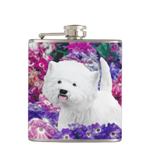 West Highland White Terrier Painting Dog Art Flachmann