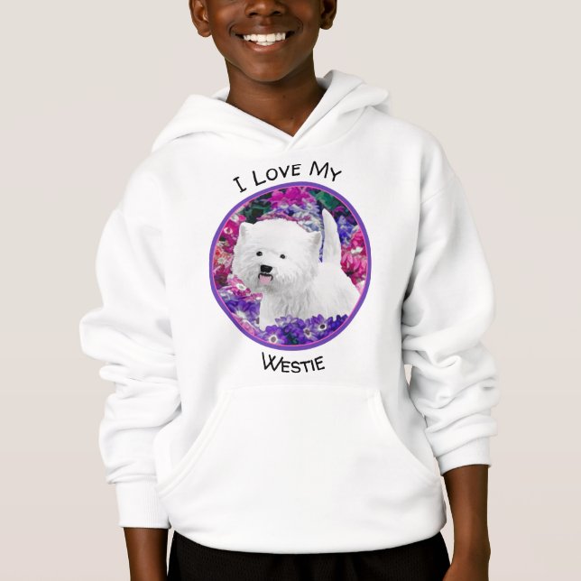 West Highland White Terrier Painting Dog Art Hoodie (Vorderseite)