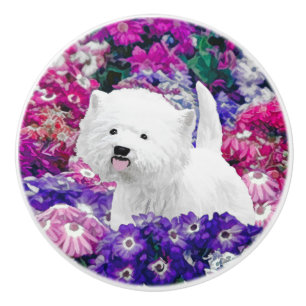 West Highland White Terrier Painting Dog Art Keramikknauf