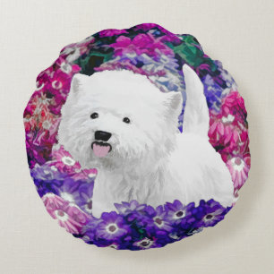West Highland White Terrier Painting Dog Art Rundes Kissen