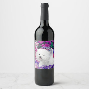 West Highland White Terrier Painting Dog Art Weinetikett