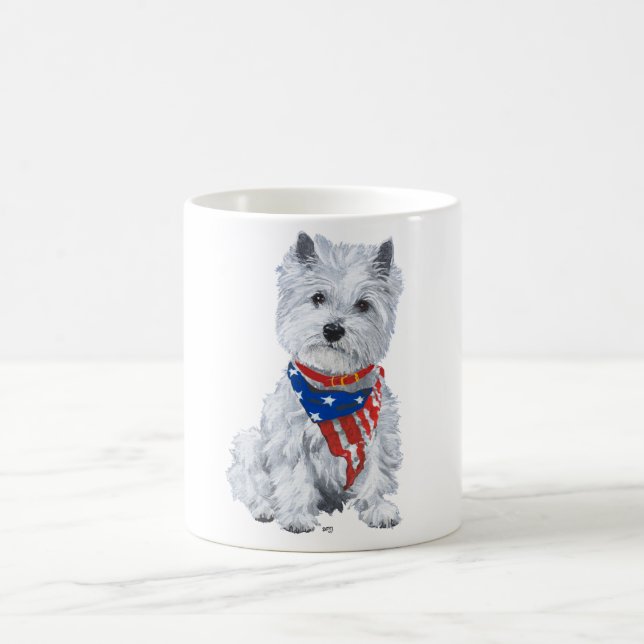 West Highland White Terrier Patriotic Kaffeetasse (Mittel)