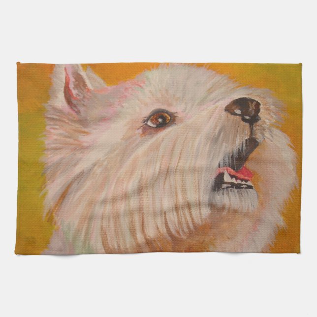 West Highland White Terrier Portrait Geschirrtuch (Horizontal)
