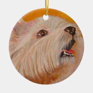 West Highland White Terrier Portrait Keramik Ornament
