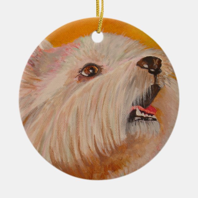 West Highland White Terrier Portrait Keramik Ornament (Vorne)
