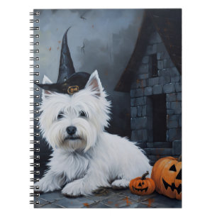 West Highland White Terrier Pumpkin Halloween Notizblock