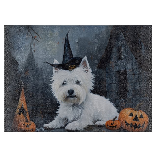West Highland White Terrier Pumpkin Halloween Schneidebrett (Vorderseite)