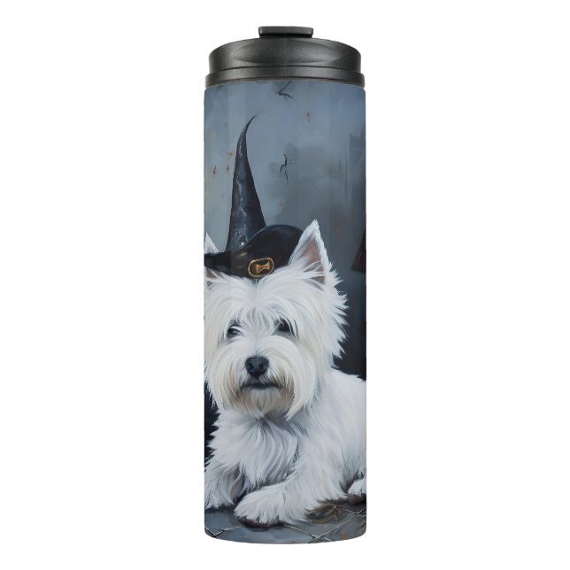 West Highland White Terrier Pumpkin Halloween Thermosbecher (Vorderseite)