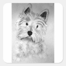 West Highland White Terrier Quadratischer Aufkleber