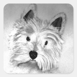West Highland White Terrier Quadratischer Aufkleber