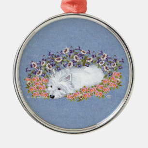 West Highland White Terrier Ruht Ornament Aus Metall