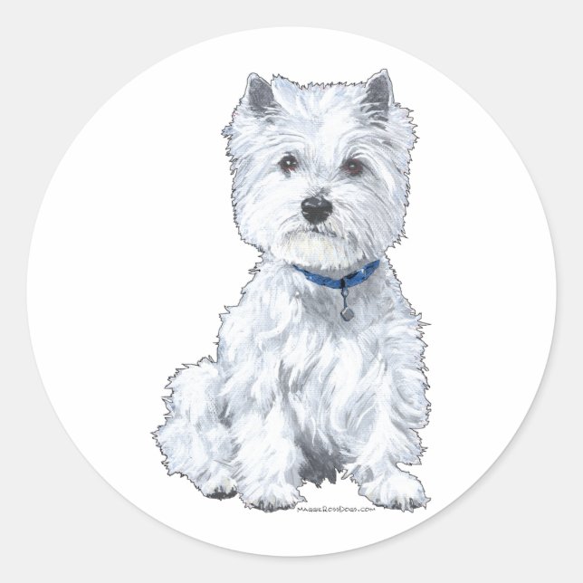 West Highland White Terrier Runder Aufkleber (Vorderseite)