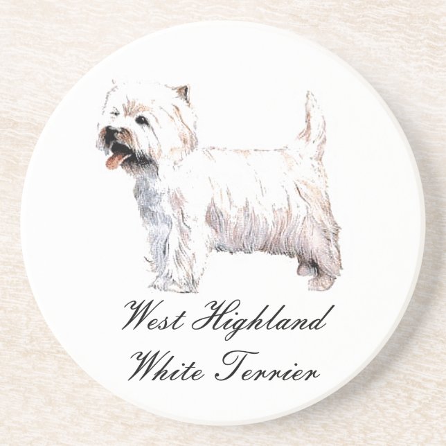 West Highland White Terrier Sandstone Untersetzer (Vorne)