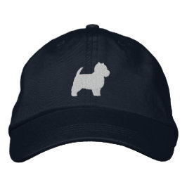 West Highland White Terrier Silhouette Bestickte Baseballkappe
