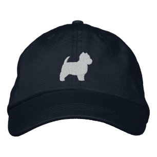 West Highland White Terrier Silhouette Bestickte Baseballkappe