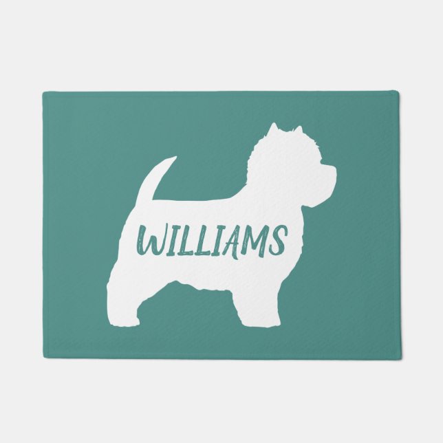 West Highland White Terrier Silhouette Custom Fußmatte (Vorderseite)