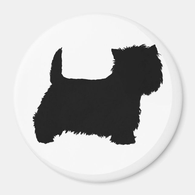West Highland White Terrier Silhouette Magnet (Vorne)