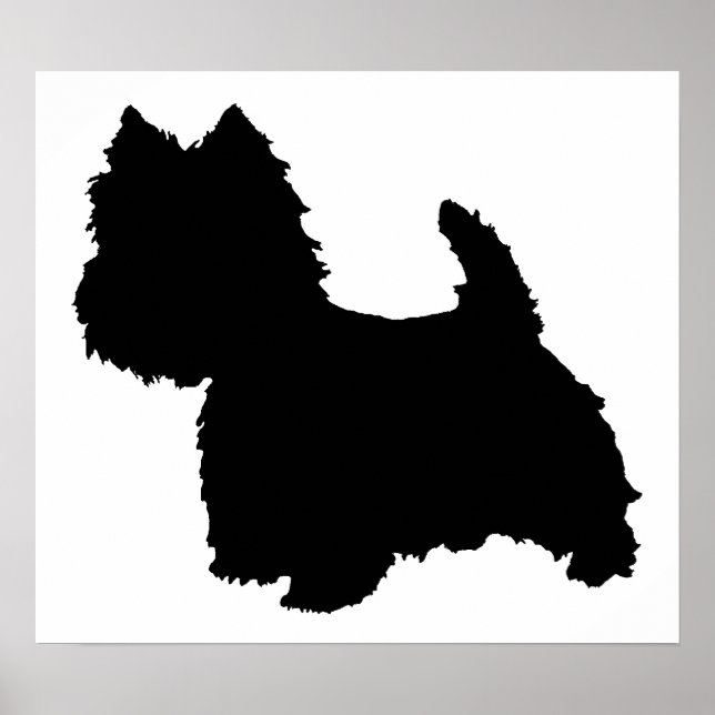 West Highland White Terrier Silhouette Poster (Vorne)