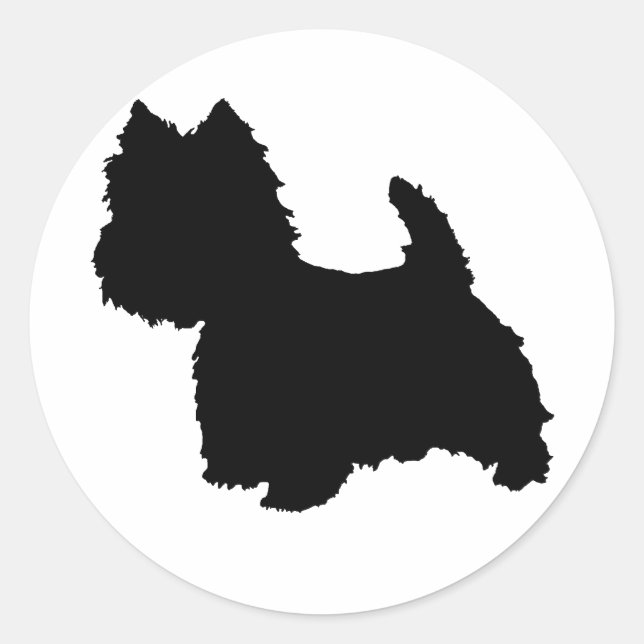 West Highland White Terrier Silhouette Runder Aufkleber (Vorderseite)