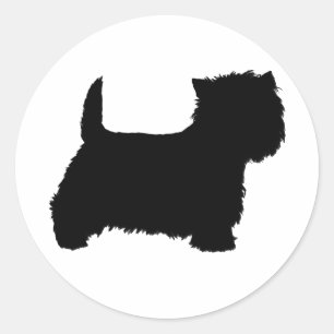 West Highland White Terrier Silhouette Runder Aufkleber
