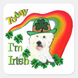 West Highland White Terrier St Pats Quadratischer Aufkleber