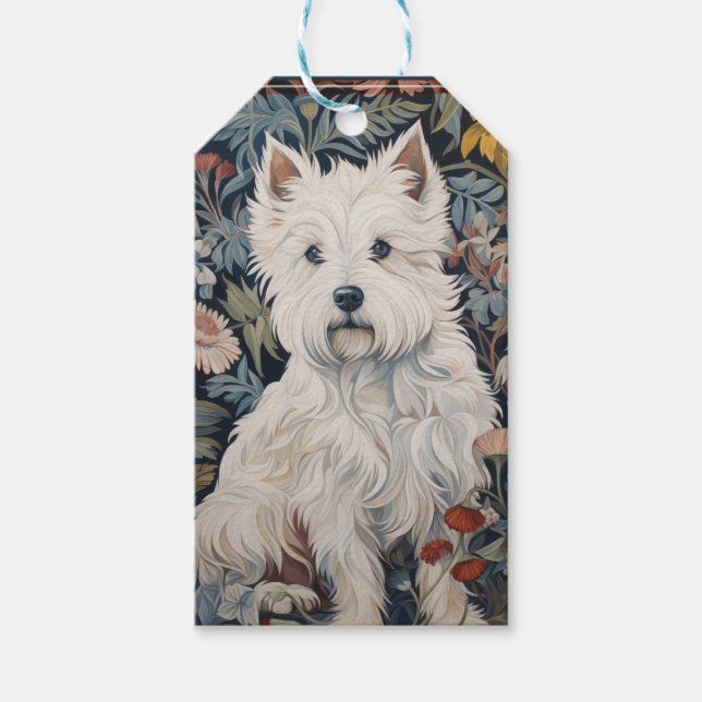 West Highland White Terrier Tapestyle Geschenkanhänger (Vorderseite)