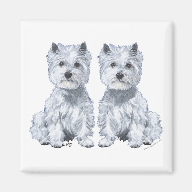 West Highland White Terrier Twin Magnet (Vorne)