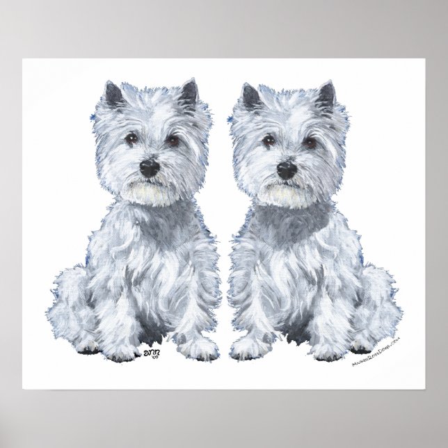 West Highland White Terrier Twins! Poster (Vorne)
