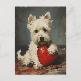 West Highland White Terrier Valentine's Day Postkarte