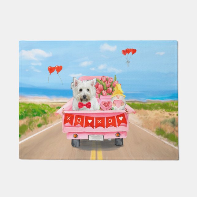 West Highland White Terrier Valentine's Day Truck Fußmatte (Vorderseite)