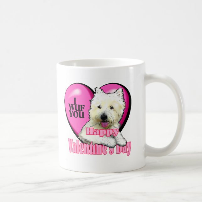 West Highland White Terrier Valentines Kaffeetasse (Rechts)