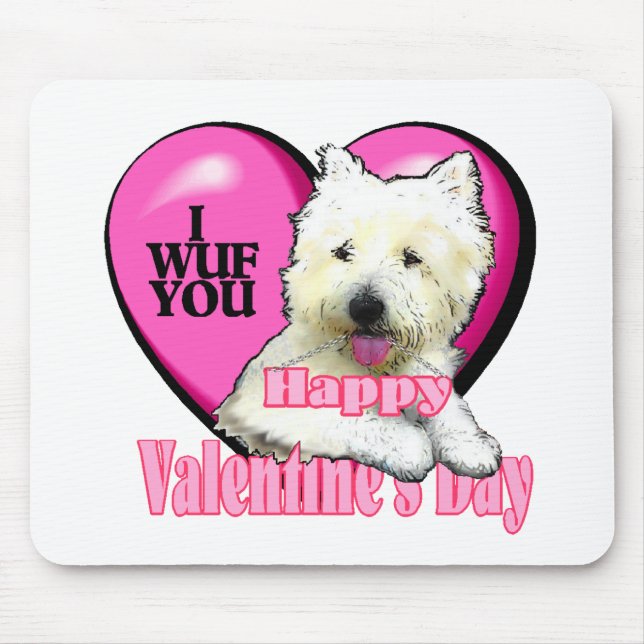 West Highland White Terrier Valentines Mousepad (Vorne)