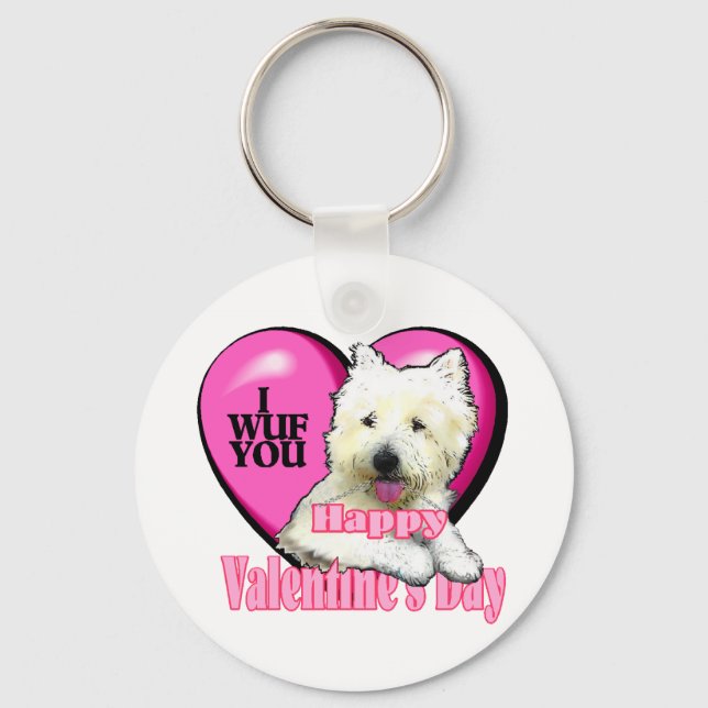 West Highland White Terrier Valentines Schlüsselanhänger (Vorderseite)