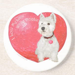 West Highland White Terrier Valentins-Coaster Sandstein Untersetzer