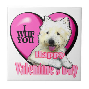 West Highland White Terrier Valentinstag Fliese