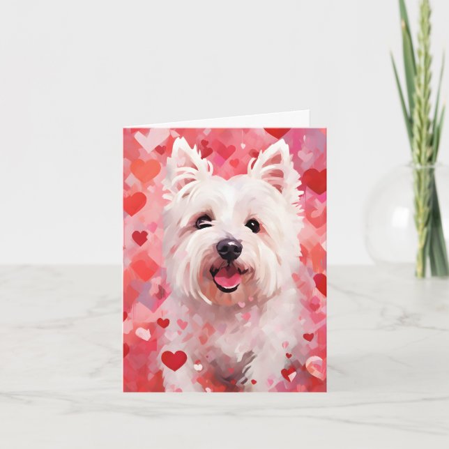 West Highland White Terrier Valentinstag Karte (Vorderseite)