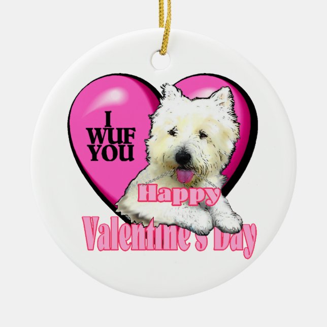 West Highland White Terrier Valentinstag Keramik Ornament (Vorne)