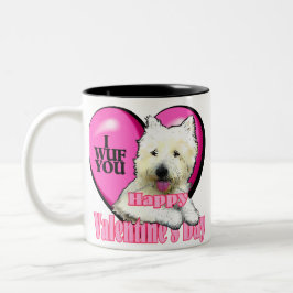 West Highland White Terrier Valentinstag Zweifarbige Tasse