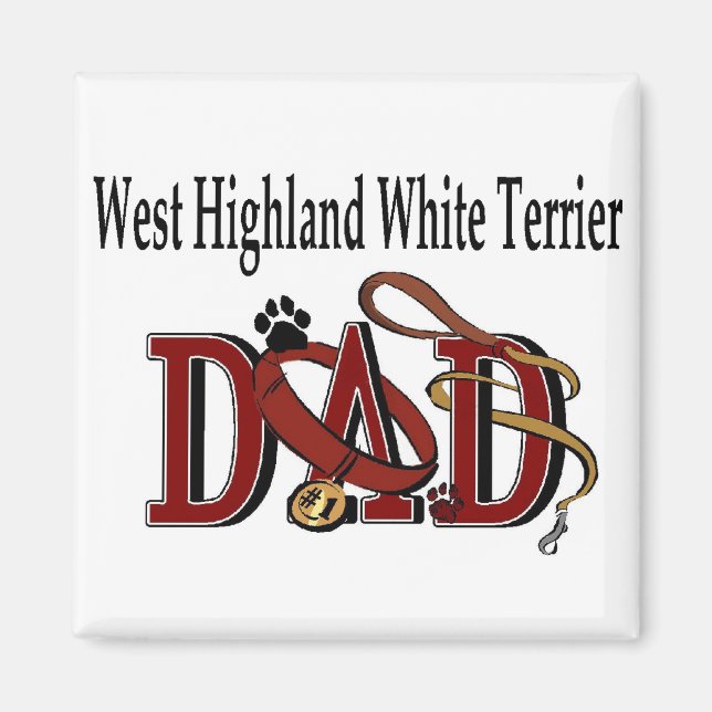 West Highland White Terrier Vater Geschenke Magnet (Vorne)