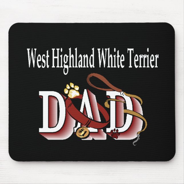 West Highland White Terrier Vater Geschenke Mousepad (Vorne)