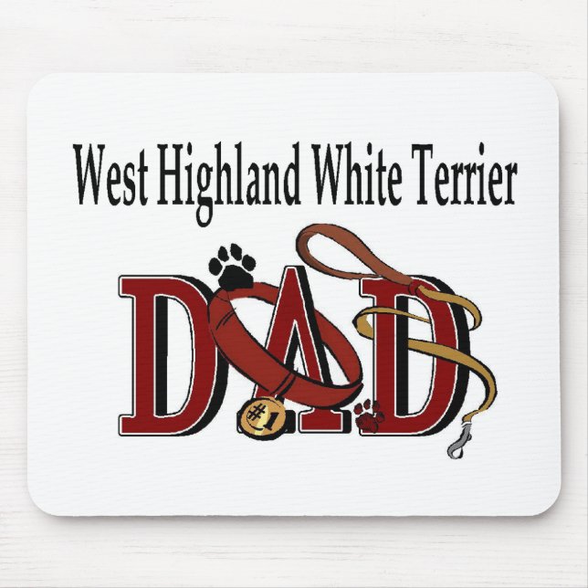 West Highland White Terrier Vater Geschenke Mousepad (Vorne)