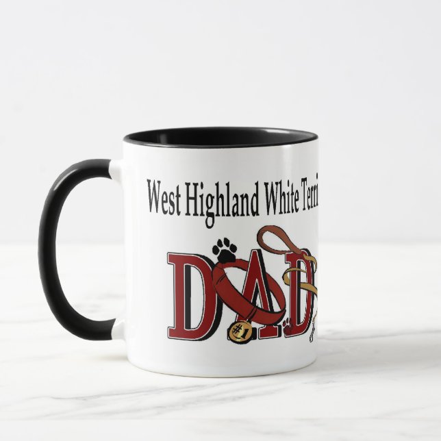 West Highland White Terrier Vater Geschenke Tasse (Links)