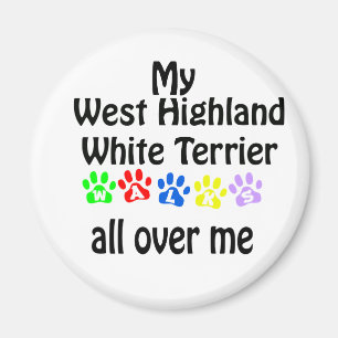 West Highland White Terrier Walks Design Magnet