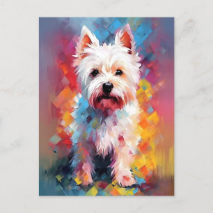 West-Highland-White-Terrier Wasserfarbenkunst Postkarte