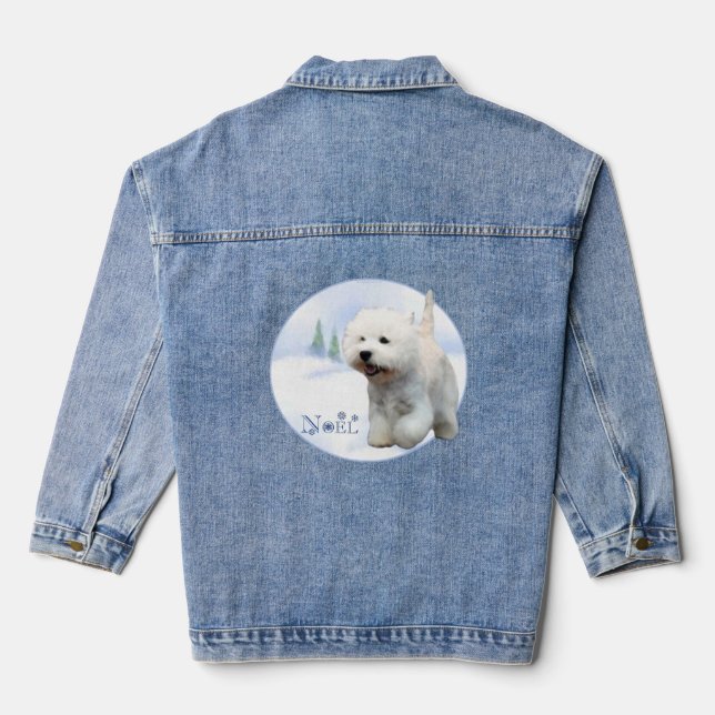 West Highland White Terrier Weihnachten Jeansjacke (Rückseite)