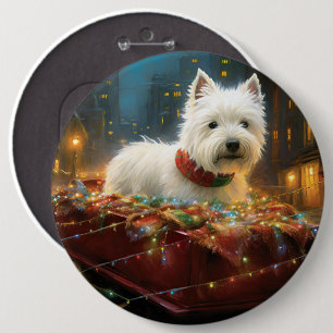 West Highland White Terrier Weihnachtsfest Button