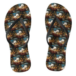 West Highland White Terrier Weihnachtsfest Flip Flops